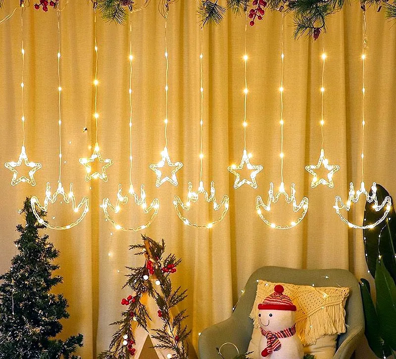 Indoor star curtain lighting, festive season
